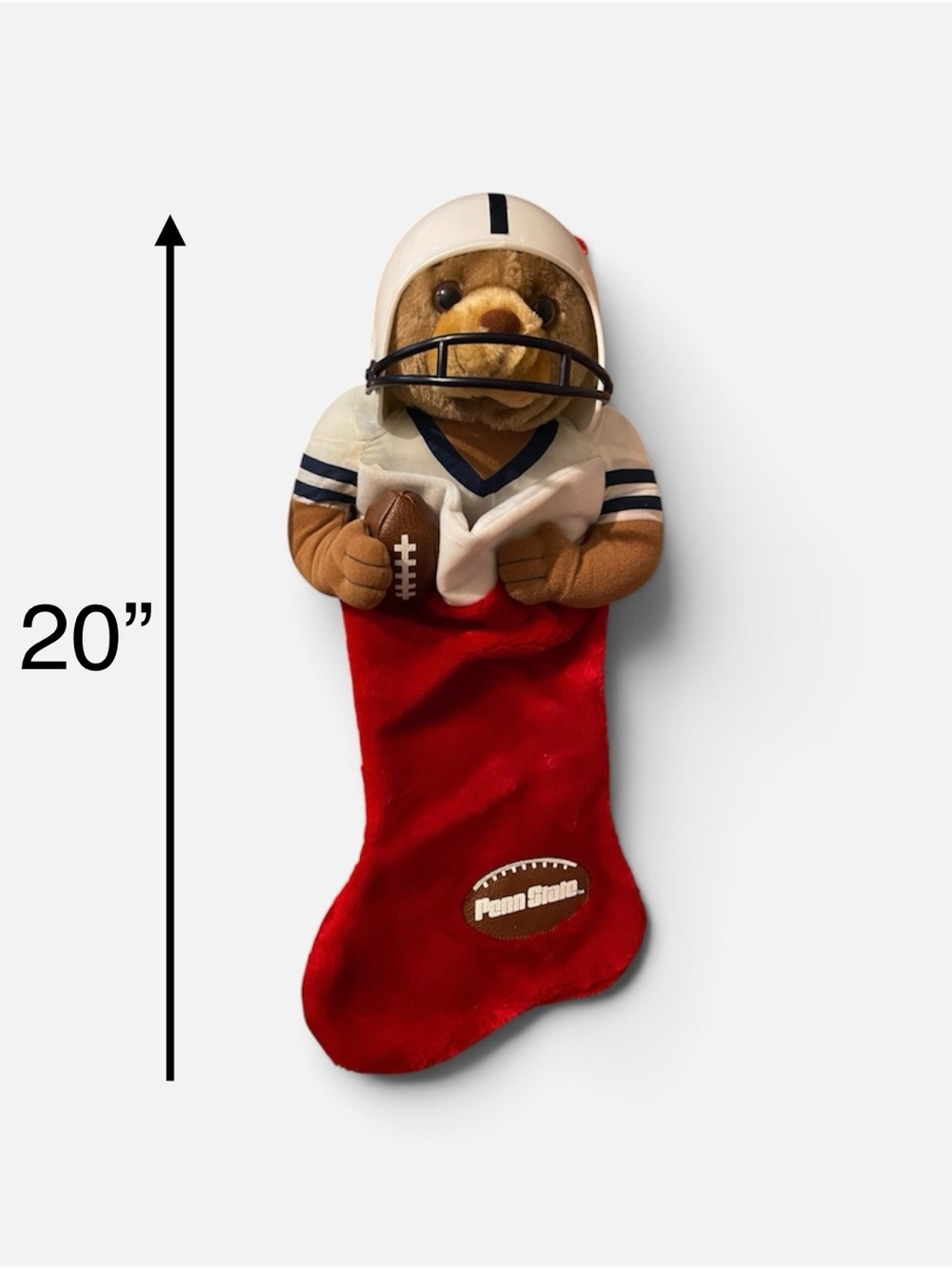 College football plush Christmas stocking - Vintage 1990’s